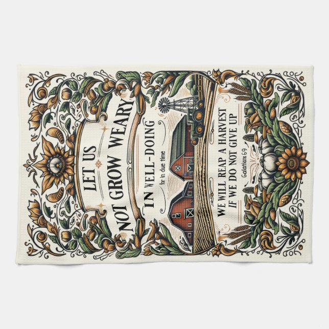 Bible Verse Christian Encouragement Tea Towel (Horizontal)