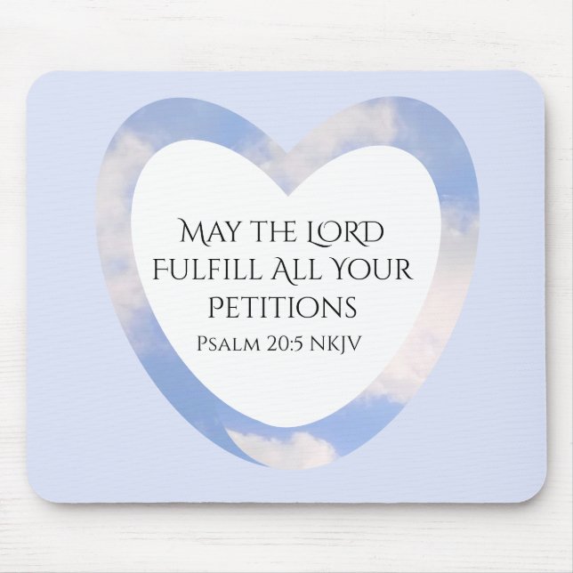 Bible Verse Christian Faith Inspirational Blue Mouse Pad (Front)