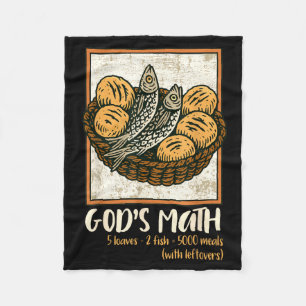 Bible Verse Christian Jesus Fishes & Loaves Go Fleece Blanket