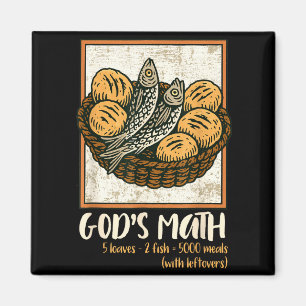 Bible Verse Christian Jesus Fishes &amp; Loaves Go Magnet