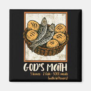 Bible Verse Christian Jesus Fishes &amp; Loaves Go Magnet