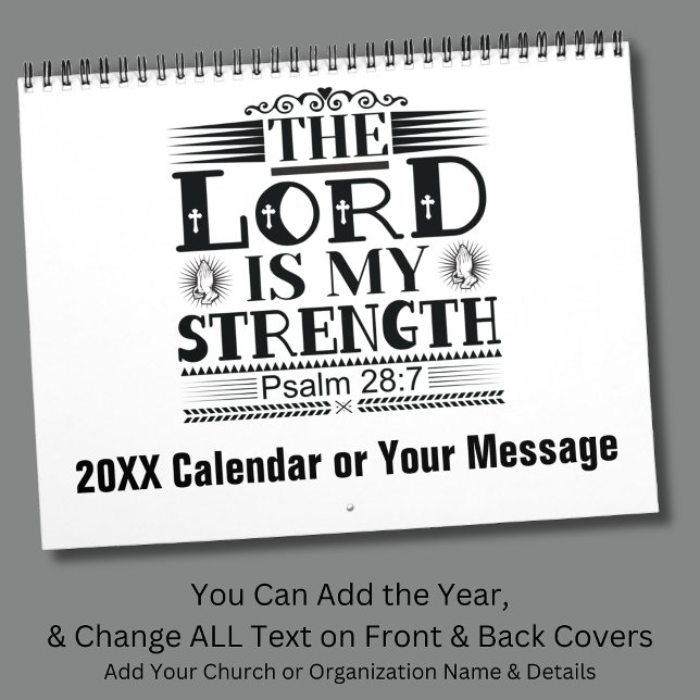 Bible Verse Christian Quotes Black White Calendar (Creator Uploaded)