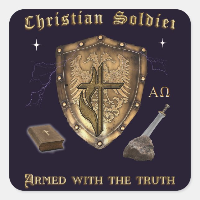 Bible Verse Christian Square Sticker (Front)