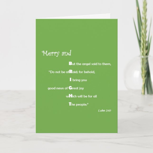 Bible Verse Christmas Card - Luke 2:10 (Front)