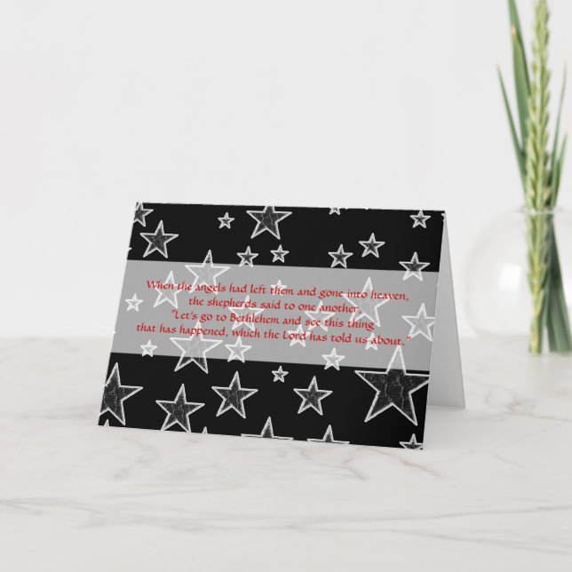 Bible Verse Christmas Stars Greeting Card (Front)