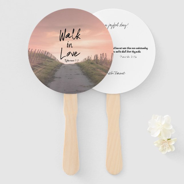 Bible Verse Church Hand Fan (Front and Back)