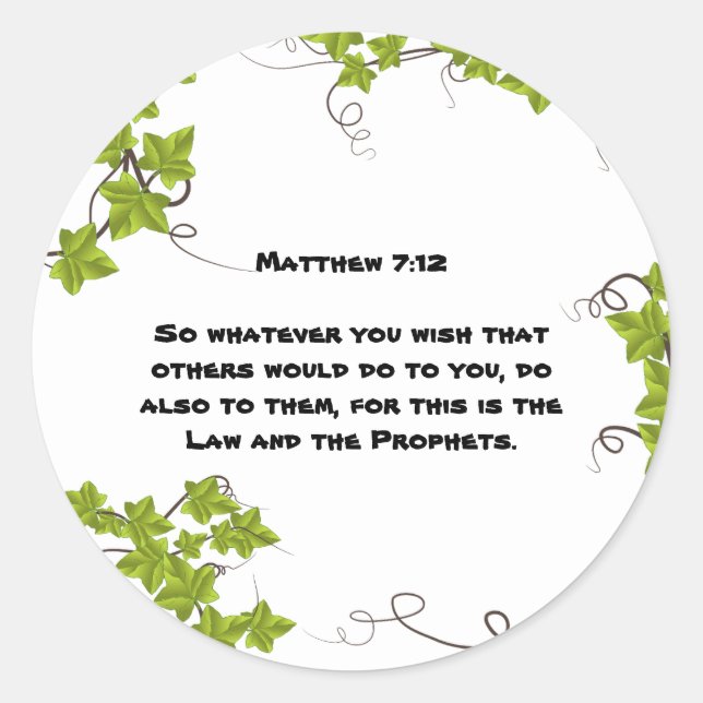 Bible Verse Classic Round Sticker (Front)