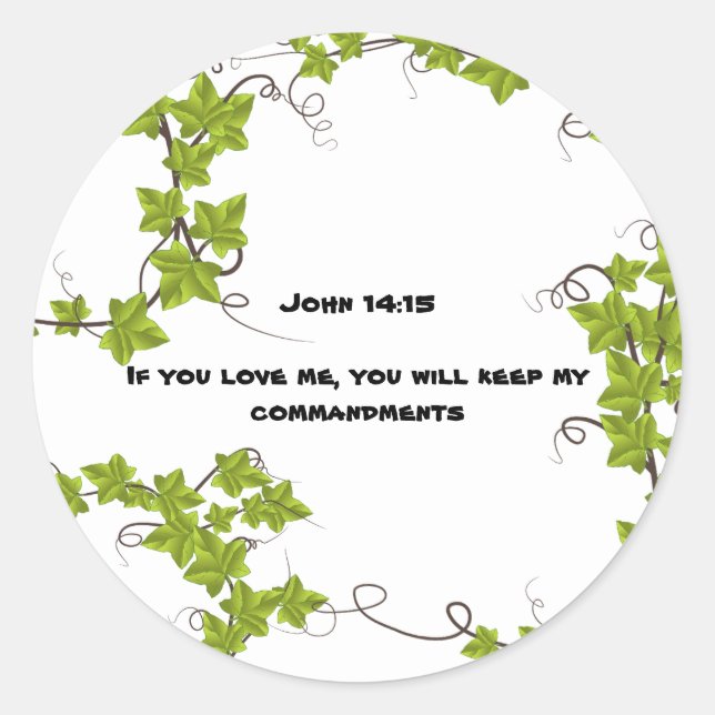 Bible Verse Classic Round Sticker (Front)