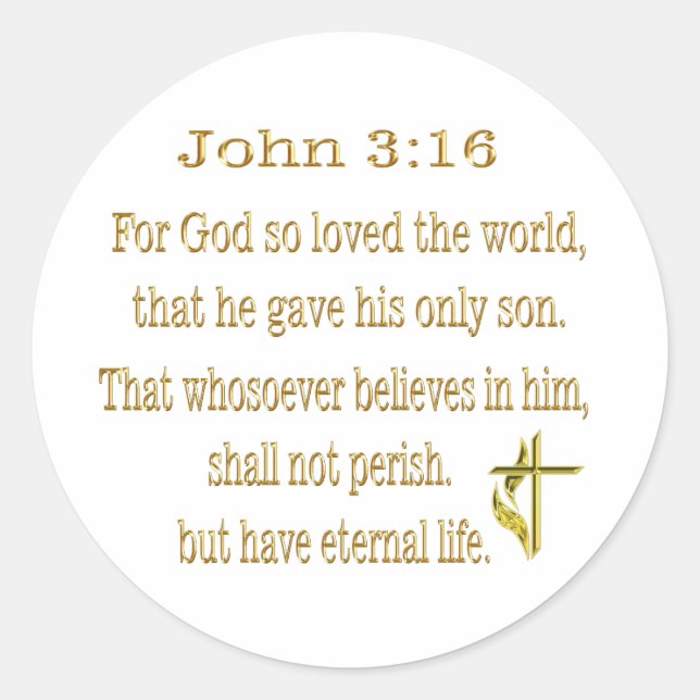 Bible Verse Classic Round Sticker (Front)