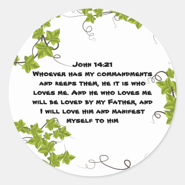 Bible Verse Classic Round Sticker (Front)
