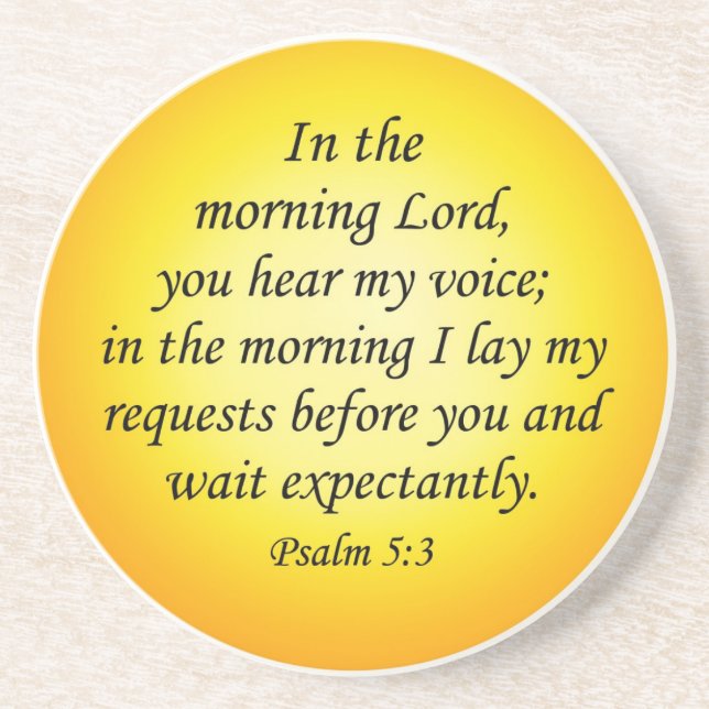 Bible verse coaster Psalm 5 3 (Front)
