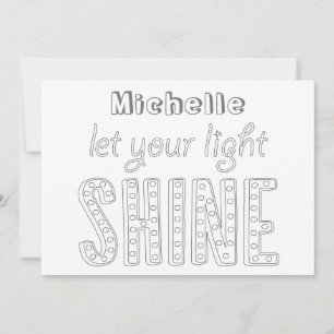 Bible Verse Colouring Card - Let Your Light Shine
