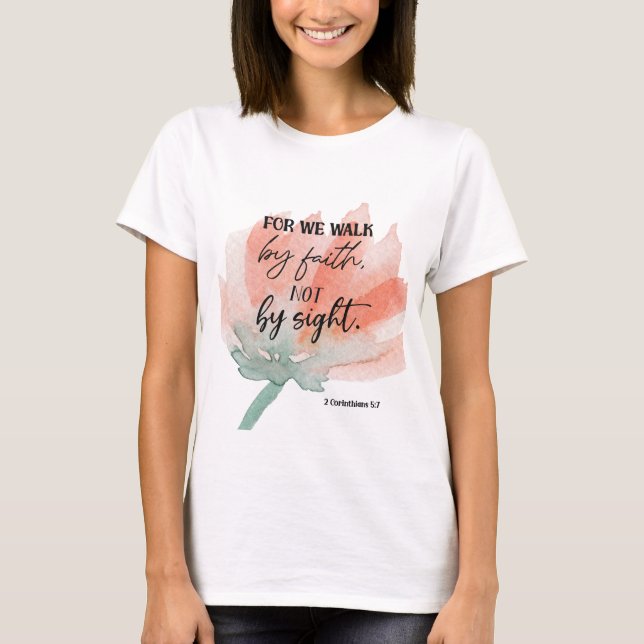 Bible verse Corinthians Floral scripture  T-Shirt (Front)