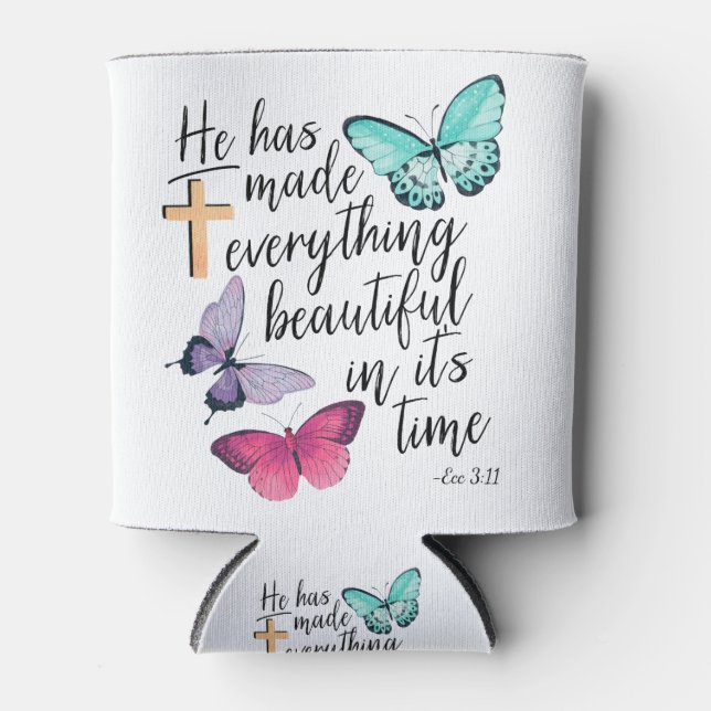 Bible Verse Cross Ecclesiastes Ecc Scripture Can Cooler (Front)