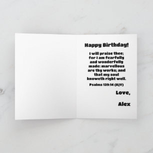 Bible Verse Cute Sky Blue and Ocean Blue Birthday Card