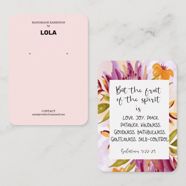 Bible Verse Earring Display  Business Card (Front/Back)