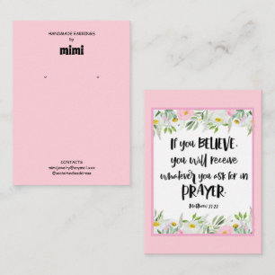 Bible Verse Earring Display Business Card
