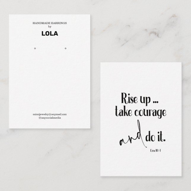 Bible Verse Earring Display  Business Card (Front/Back)