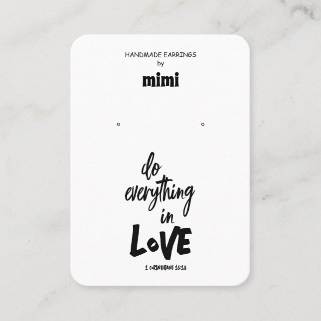 Bible Verse Earring Display  Business Card (Front)