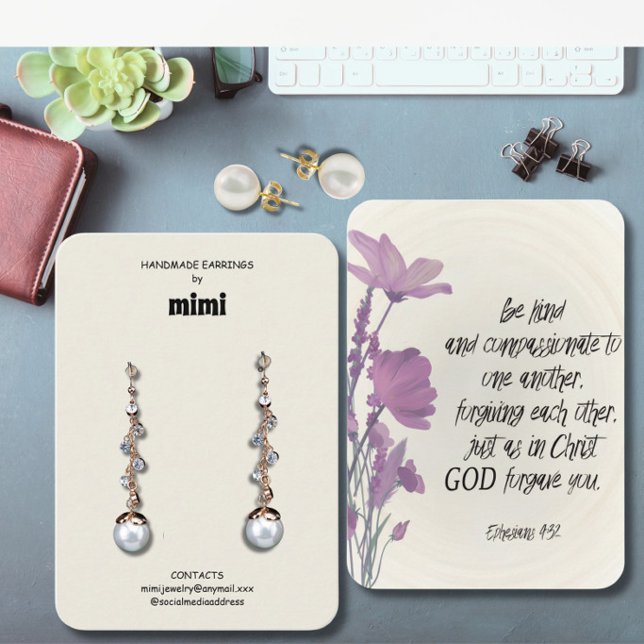Bible Verse Earring Display  Business Card (Creator Uploaded)