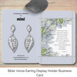 Bible Verse Earring Display Business Card