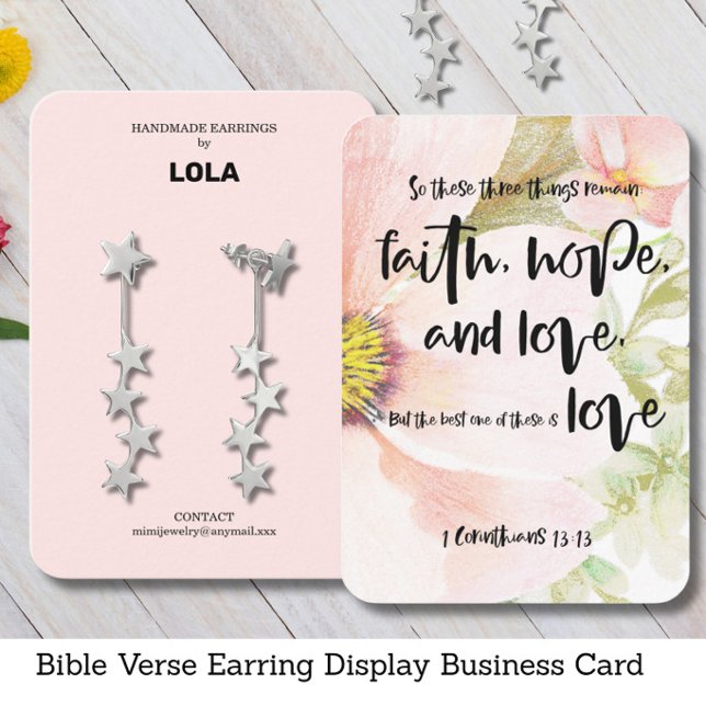 Bible Verse Earring Display  Business Card (Creator Uploaded)