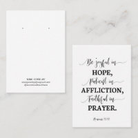 Bible Verse Earring Display  Business Card