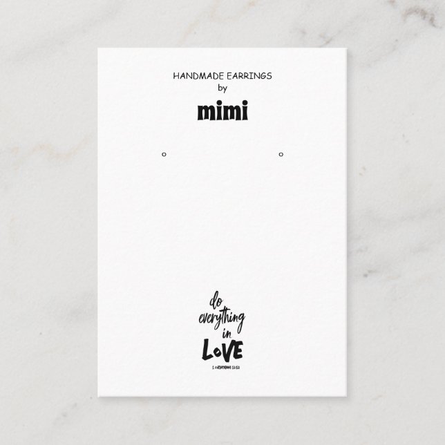 Bible Verse Earring Display  Business Card (Front)