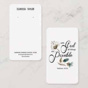 Bible Verse Earring Display Holder Card