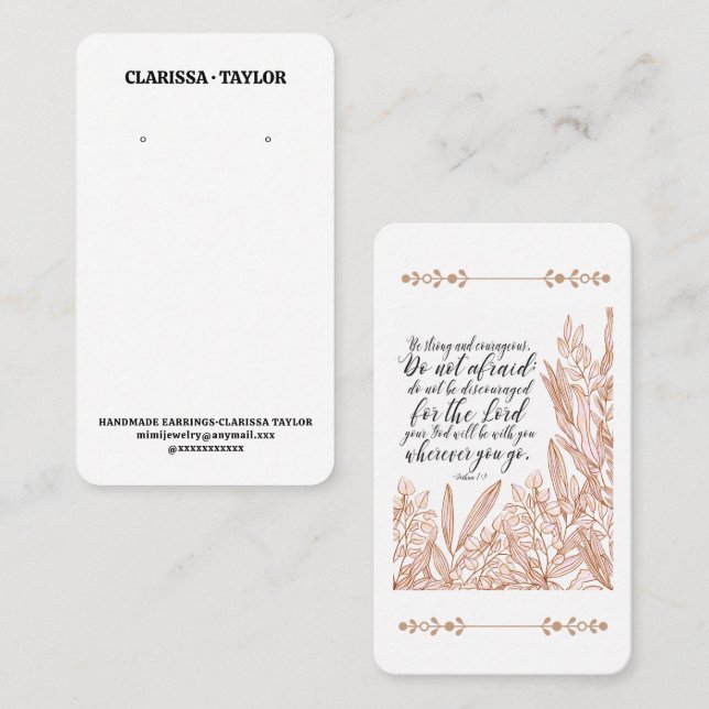 Bible Verse Earring Display Holder Card (Front/Back)