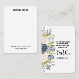 Bible Verse Earring Display Holder Card