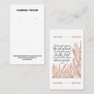 Bible Verse Earring Display Holder Card
