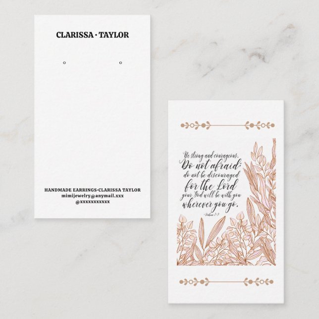 Bible Verse Earring Display Holder Card (Front/Back)