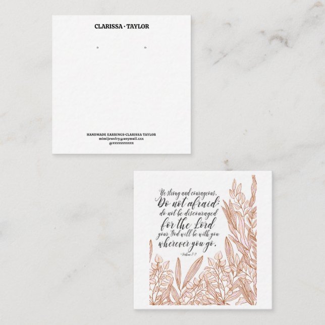 Bible Verse Earring Display Holder Card (Front/Back)