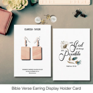 Bible Verse Earring Display Holder Card