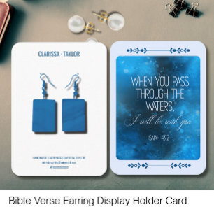 Bible Verse Earring Display Holder Card