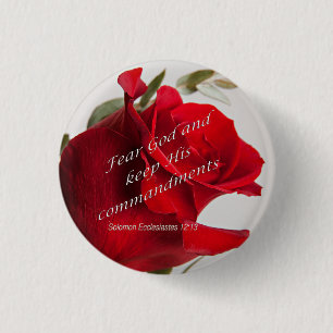Bible Verse Ecclesiastes 12-13 Over Flower Button