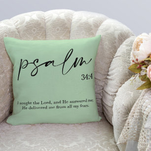 Bible Verse Elegant Green Cushion