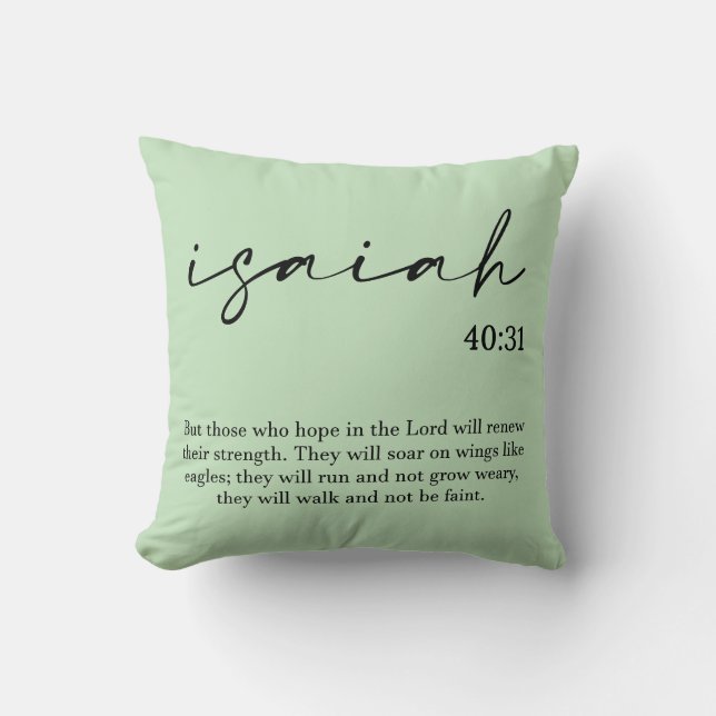 Bible Verse Elegant Green Cushion (Front)