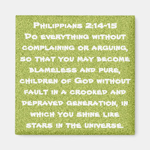Bible verse encouragement Philippians 2:14-15 Magnet