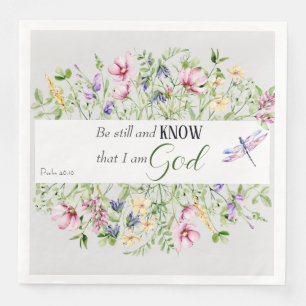Bible Verse Encouraging Botanical Watercolor Napkin