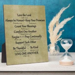 Bible Verse Family Life Rules Plaque