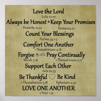 Bible Verse Family Rules Poster