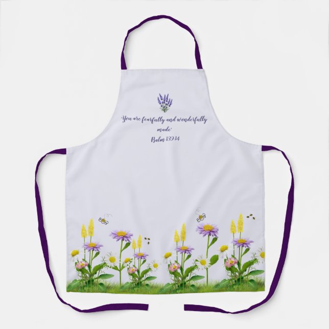 Bible Verse Floral Apron (Front)