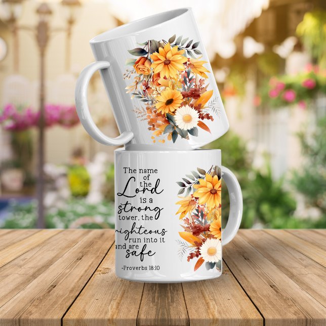 Bible Verse Floral Coffee Mug (Bible verse floral mugs that are inspirational faith scriptures that will encourage and inspire you)