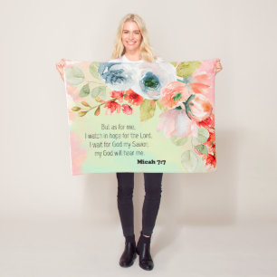 Bible verse floral Fleece Blanket