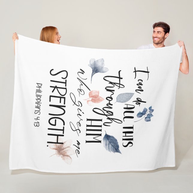 Bible verse Floral   Fleece Blanket (In Situ)