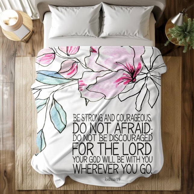 Bible verse floral Fleece Blanket (Creator Uploaded)