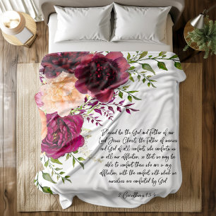 Bible verse floral Fleece Blanket