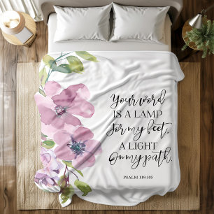 Bible verse floral Fleece Blanket